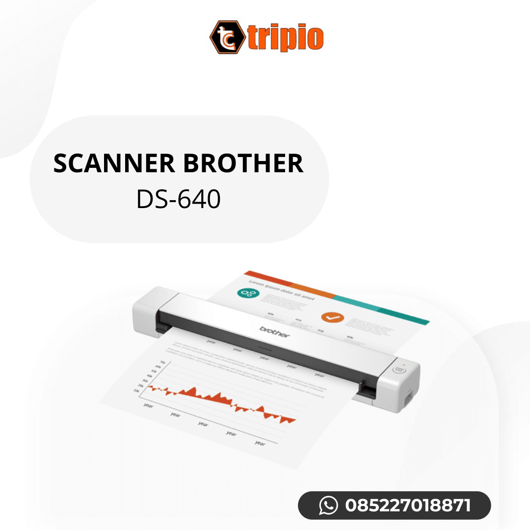 Scanner Brother DS-640 portabel USB di Tripio Computer