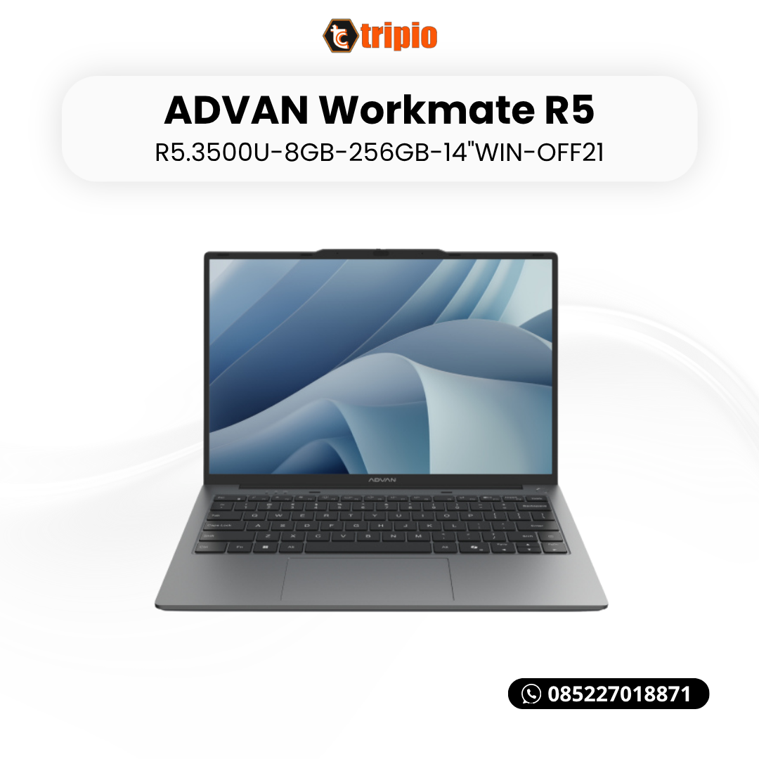 Advan WorkMate R5 Laptop AMD Ryzen 5 RAM 8GB SSD 256GB WUXGA 3 Warna Windows 11