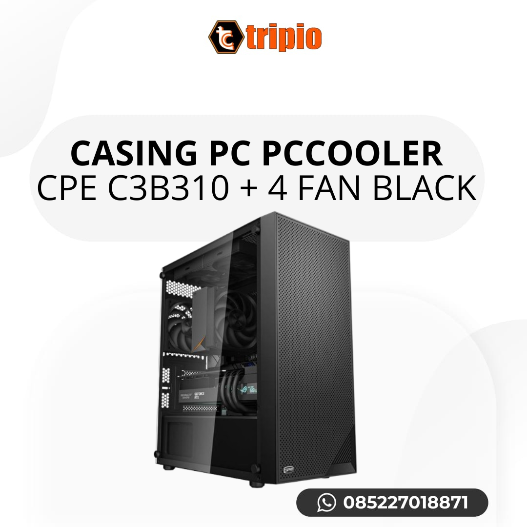 PCCooler C3B310 Black Casing PC M-ATX Mesh