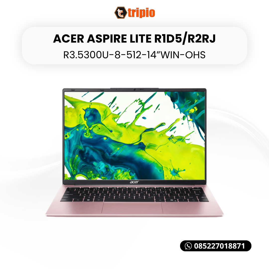 Acer Aspire Lite 14 AL14-42P-R1D5 warna Rose Sakura tampak depan