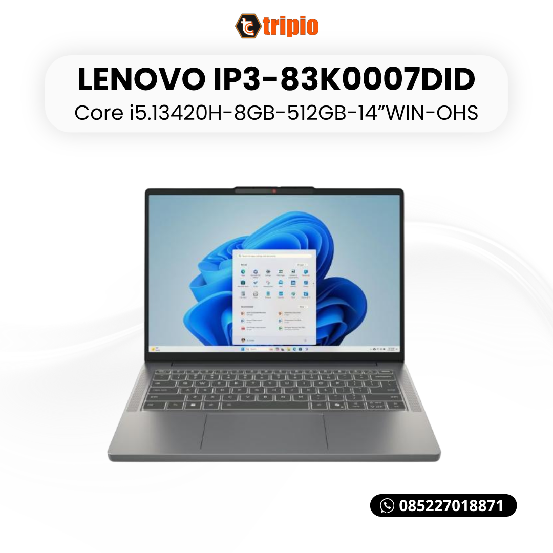 enovo IdeaPad Slim 3 83K0007DID tampak depan